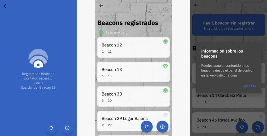 Beacons registrados