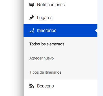 Acceso a Tipos de itinerarios